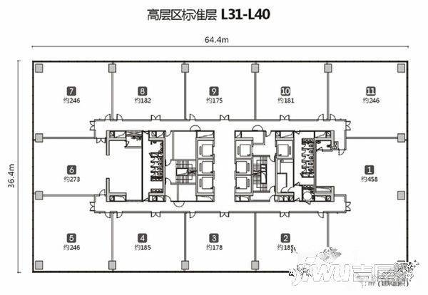 时代1号1室1厅1卫183㎡户型图