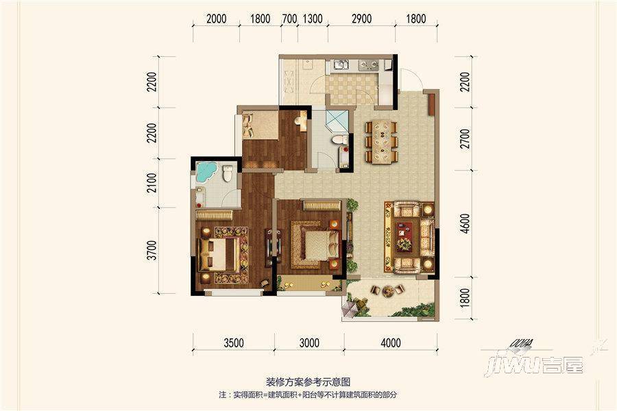 太行瑞宏金沙城3室2厅2卫103㎡户型图