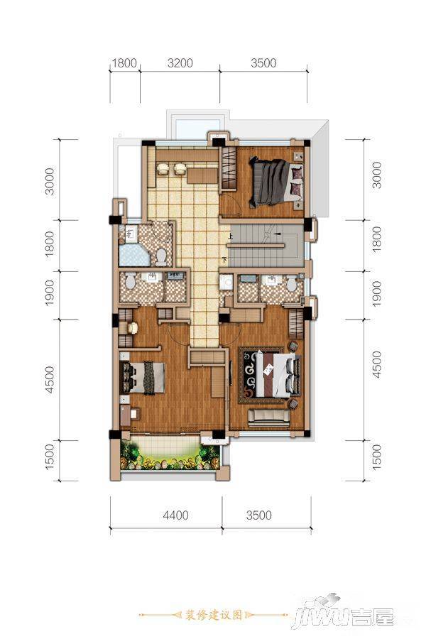 绿地悦蓉公馆商铺4室3厅4卫181㎡户型图