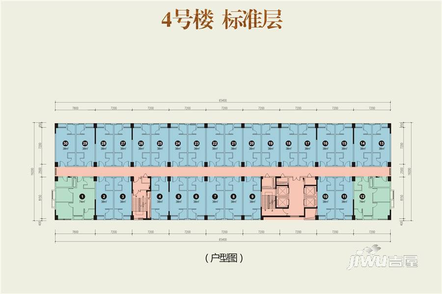 万和中心商铺1室1厅1卫38㎡户型图