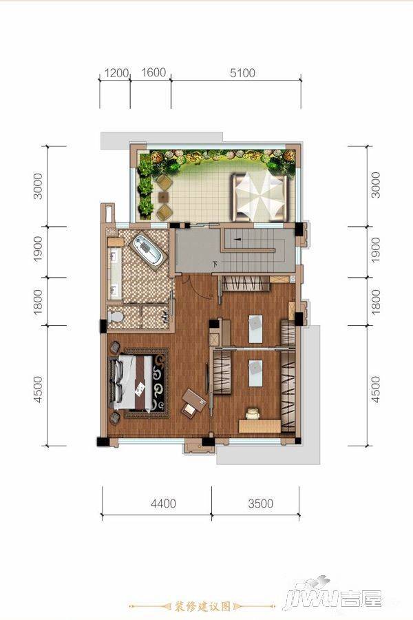 绿地悦蓉公馆商铺4室3厅4卫172㎡户型图