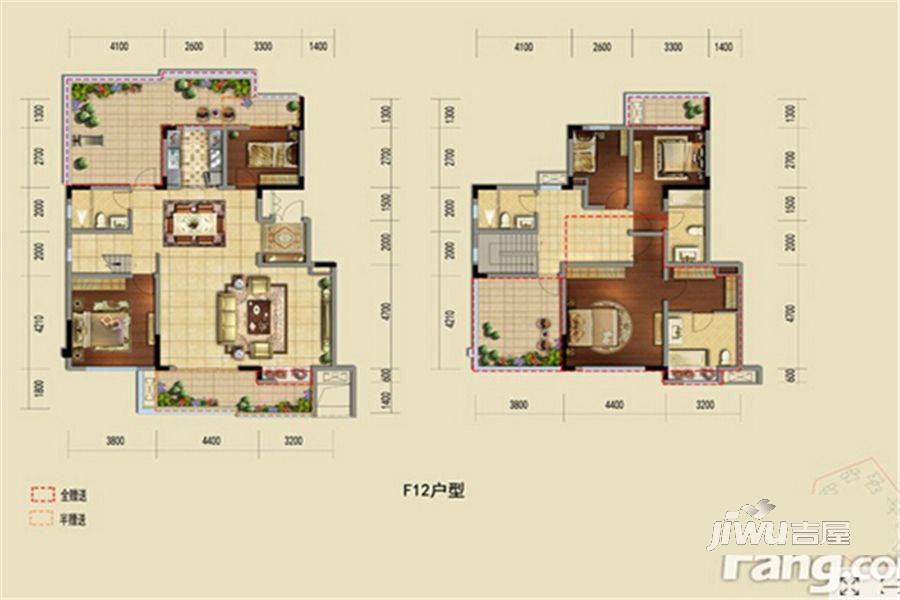 蓝光公园悦府4室2厅4卫164㎡户型图