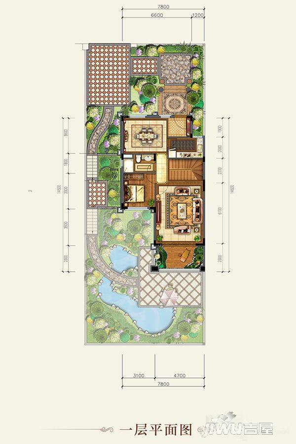 恒大上林苑4室3厅3卫202㎡户型图