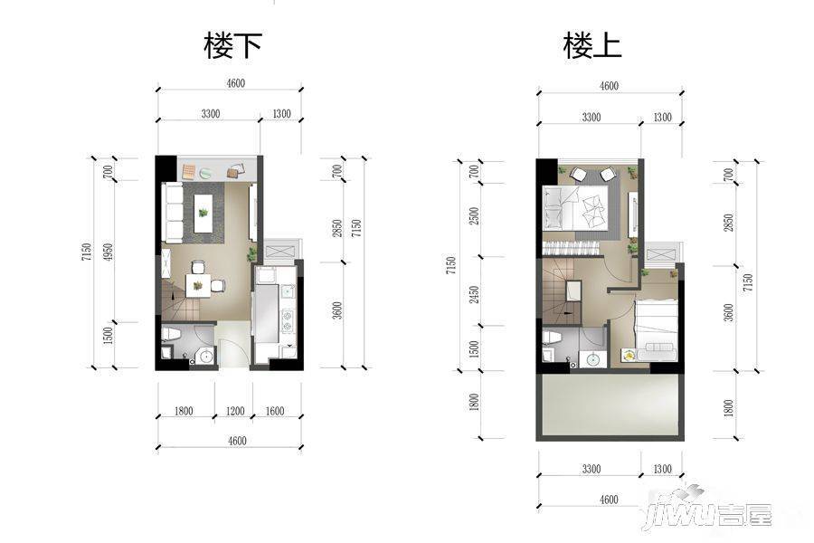 华润时光里商业-平层38㎡户型图