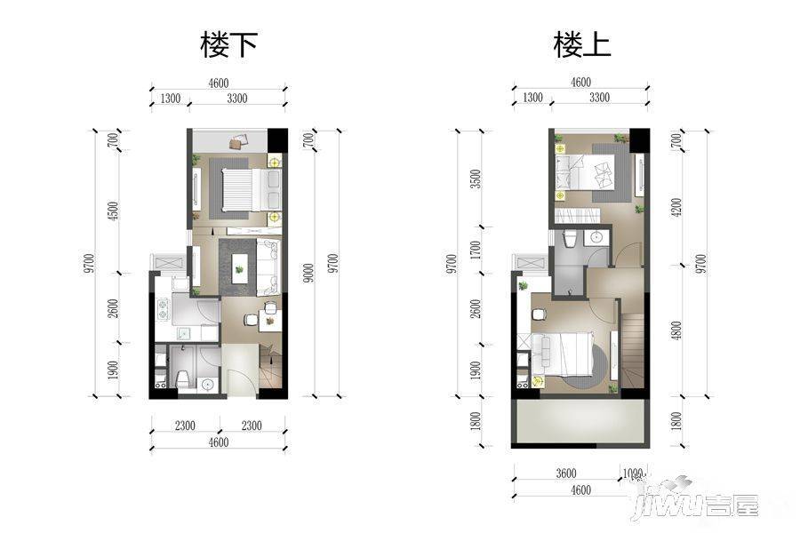 华润时光里1室1厅1卫48㎡户型图