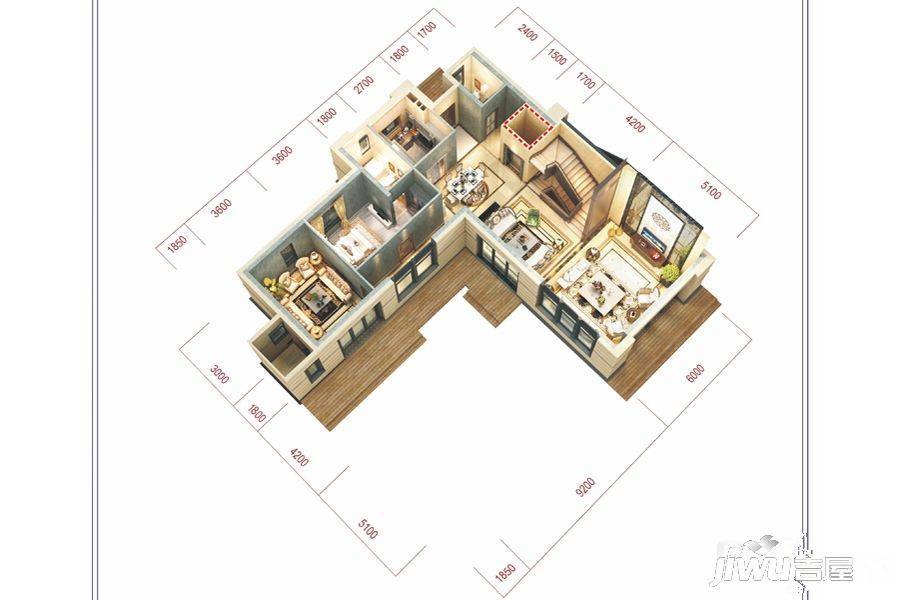 华侨城D地块四期5室4厅4卫630㎡户型图