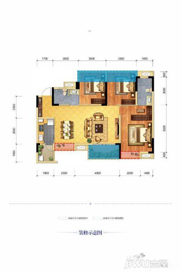 北大资源燕楠国际3室2厅2卫109㎡户型图