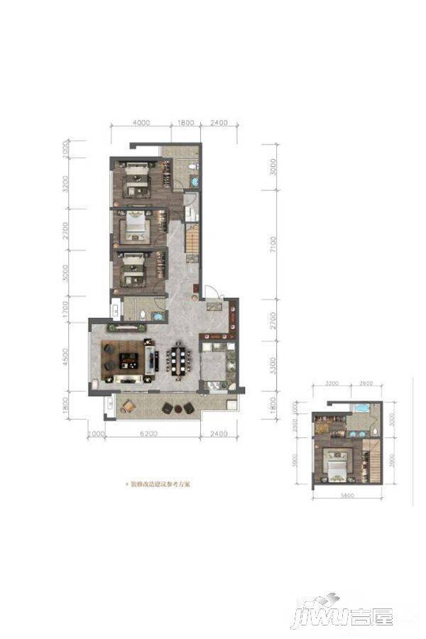 保利堂悦4室2厅3卫148㎡户型图