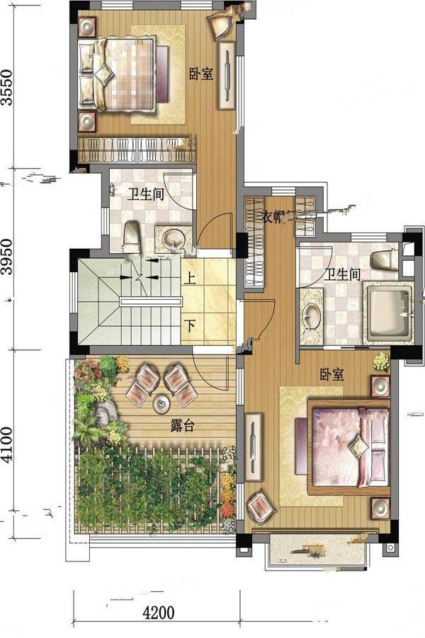 中铁水映青城4室2厅3卫144㎡户型图