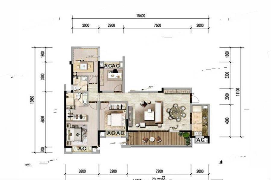 融创香璟台（新川3号）4室2厅2卫139㎡户型图