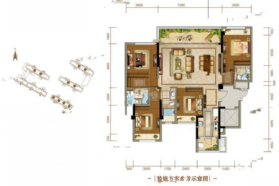 蓝光雍锦丽府4室2厅3卫150.9㎡户型图