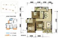 中铁诺德壹号3室2厅2卫98㎡户型图