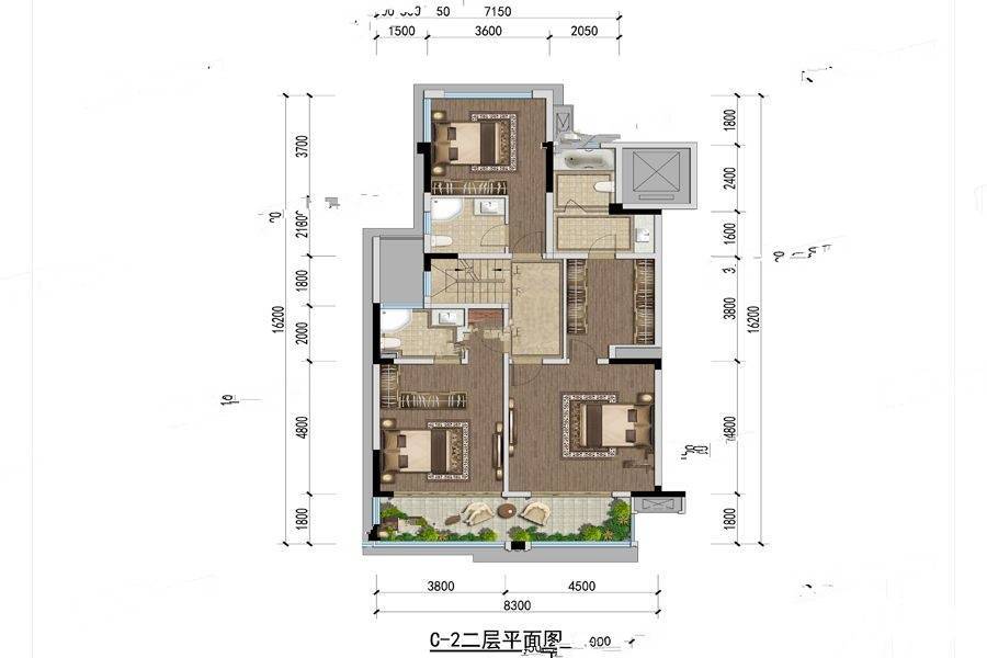 卧龙谷玖号4室2厅4卫168㎡户型图