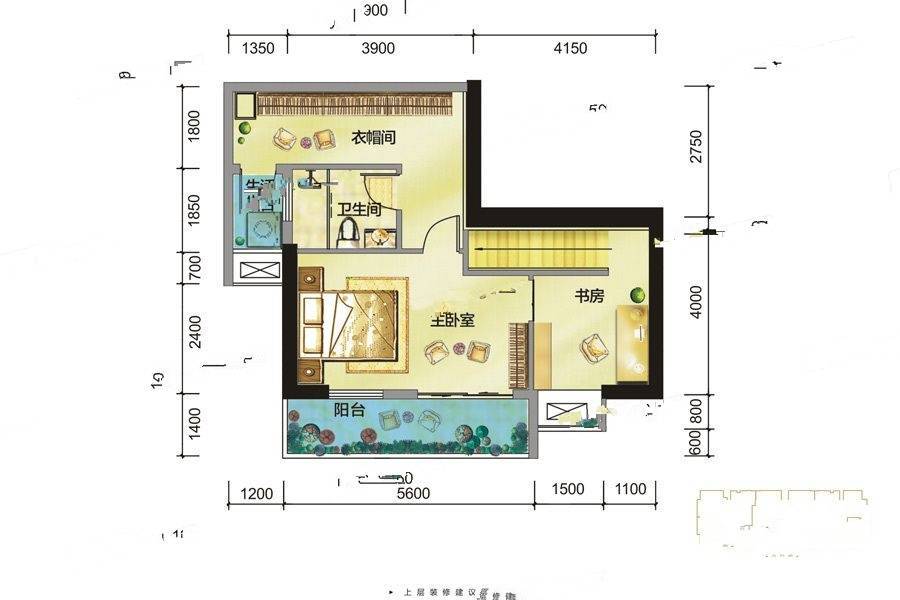 朗基城少公馆3室2厅2卫126.6㎡户型图