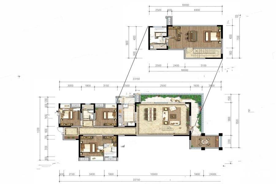 中南上熙府熙悦4室2厅3卫191㎡户型图