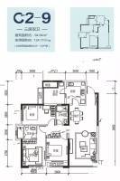 滨江和悦里3室2厅2卫94.6㎡户型图
