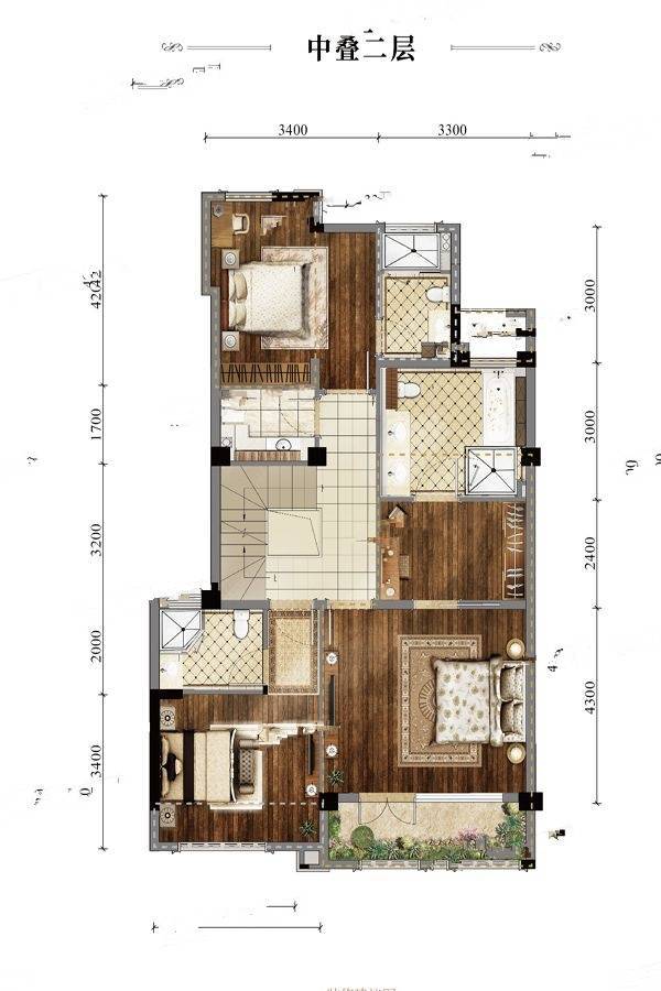 葛洲坝紫郡蘭园5室2厅4卫162㎡户型图