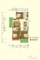 常山东方广场3室2厅2卫126㎡户型图