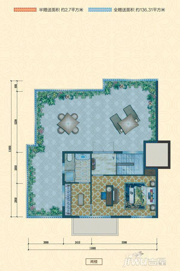 中梁·外滩壹号院5室2厅3卫111㎡户型图