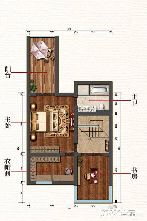 清泰半山半岛3室0厅1卫82㎡户型图