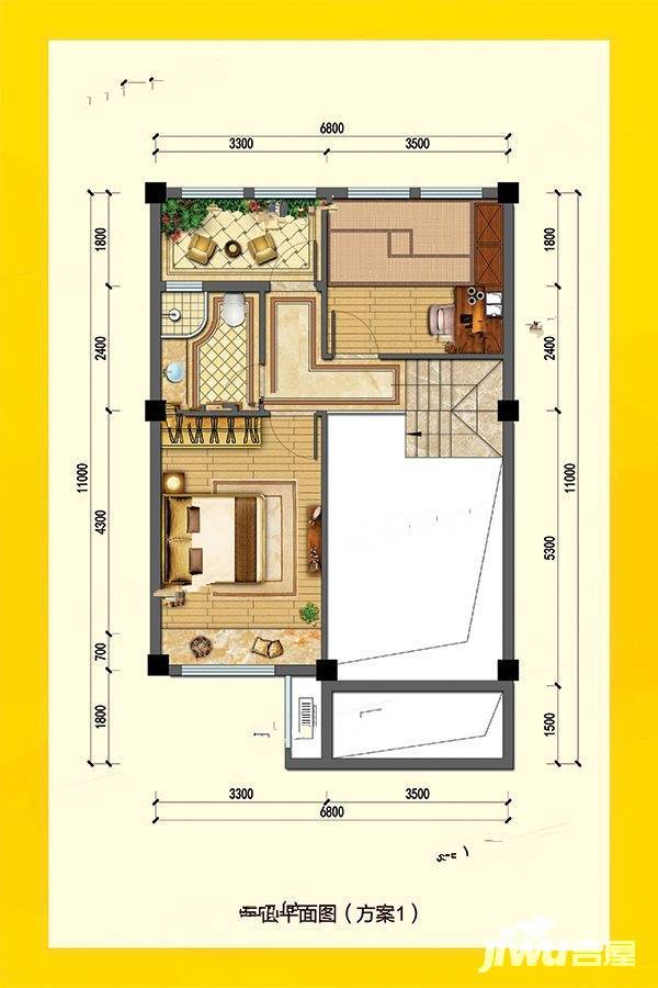 鸿鼎名座3室2厅2卫76㎡户型图