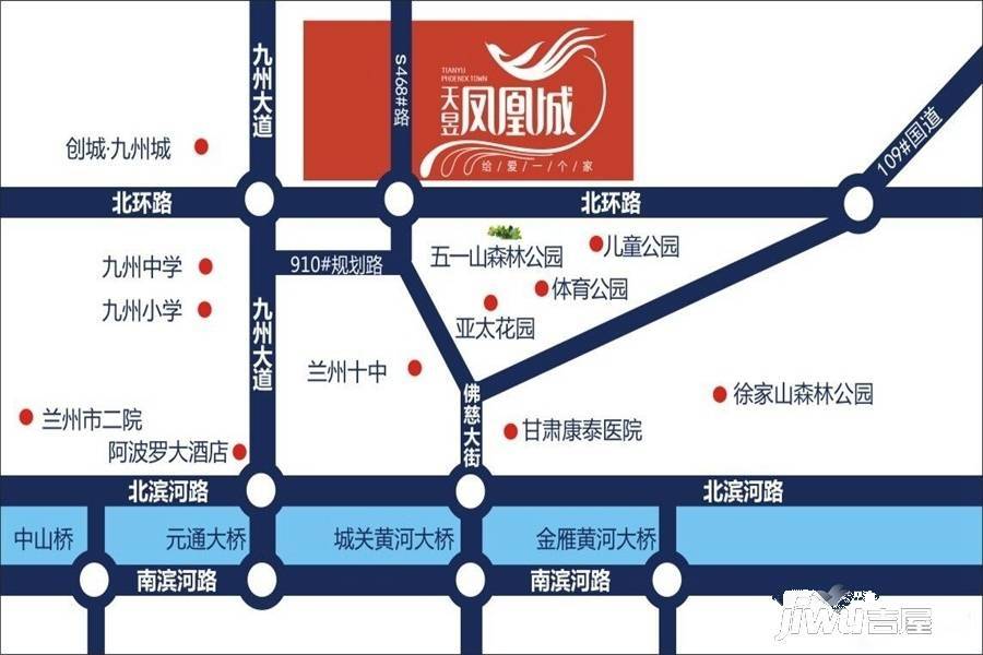 天昱凤凰城二期位置交通图