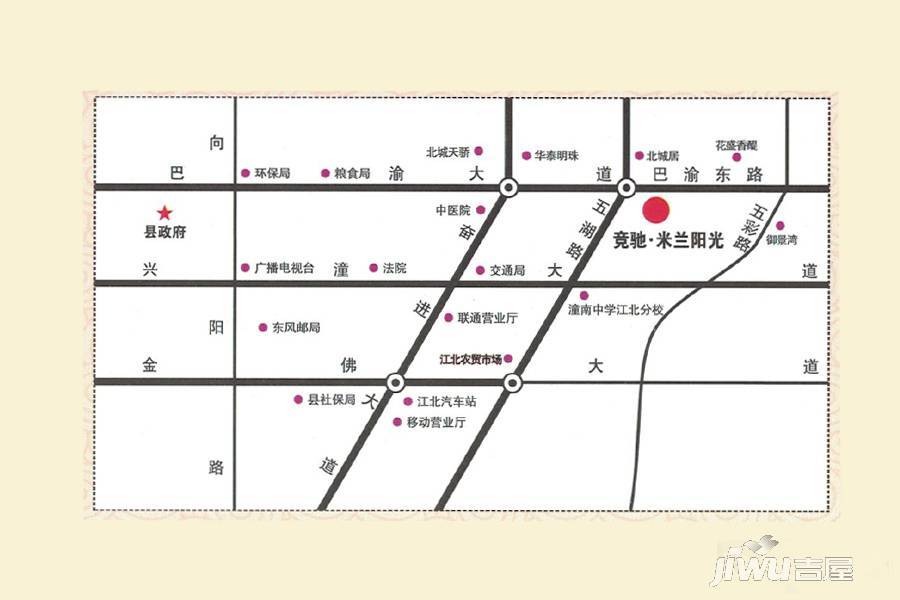 潼南竞驰米兰阳光位置交通图