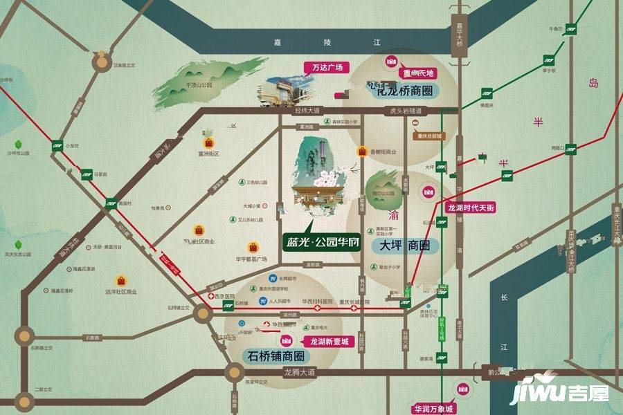 蓝光公园华府位置交通图