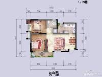 中国铁建公园11592室2厅1卫63.3㎡户型图