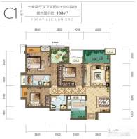 约克郡景悦3室2厅2卫户型图