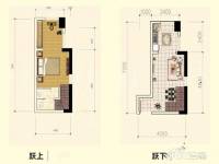 九汇元尚元2室2厅1卫26.4㎡户型图