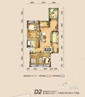 巨龙江山国际3室2厅2卫126.9㎡户型图