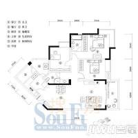 中新城上城上城国际3室2厅2卫105.7㎡户型图