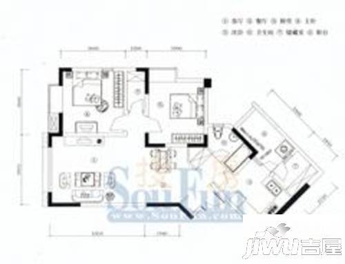 中新城上城上城国际普通住宅85㎡户型图