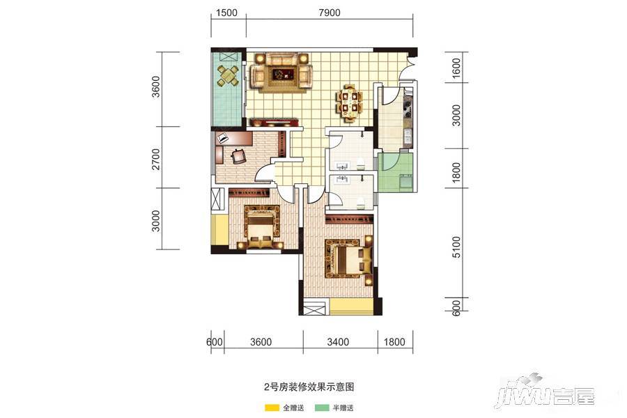 香林豪郡3室2厅2卫户型图