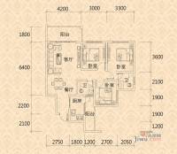 金桥新城3室2厅2卫97.4㎡户型图