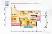 中国核建鹅岭一品2室2厅1卫75.7㎡户型图