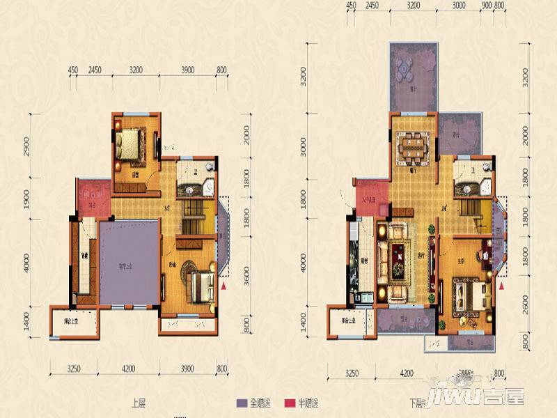 大足国兴海棠国际一期3室2厅2卫154.7㎡户型图