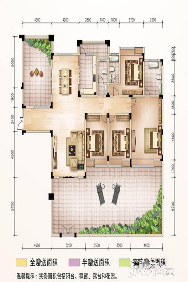 璧山鸥鹏御府4室2厅3卫213㎡户型图