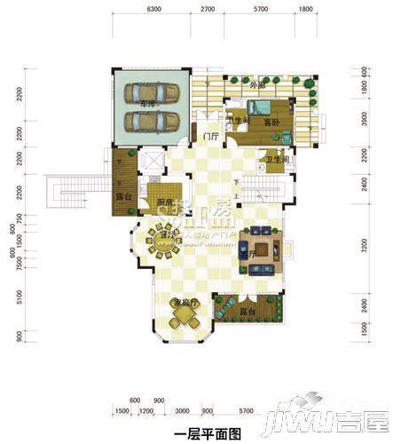 璧山利雅白云湖1室1厅1卫563㎡户型图