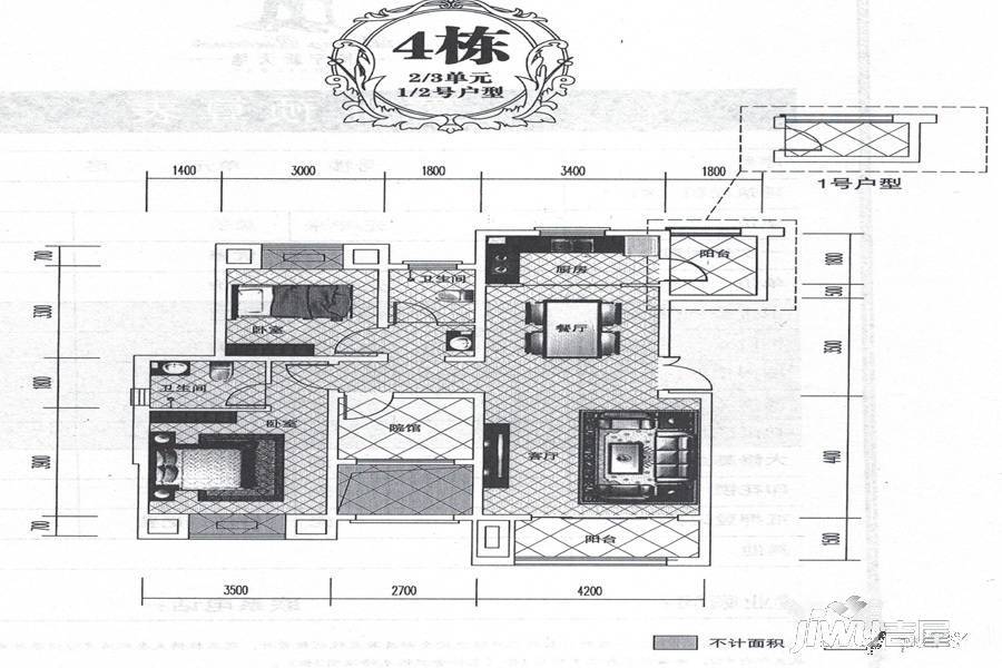 潼南博宁新天地2室2厅2卫103.8㎡户型图