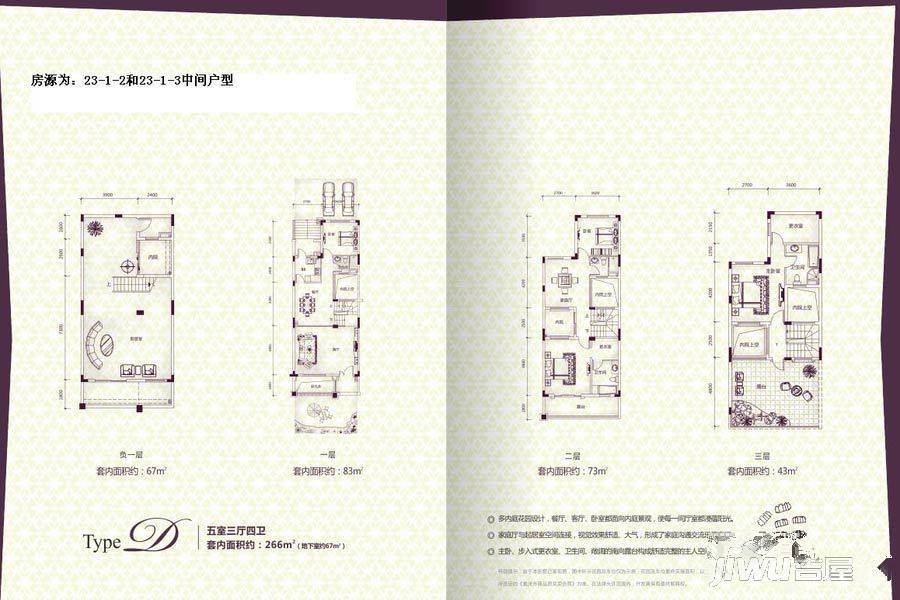 鹏润城墅5室3厅4卫户型图