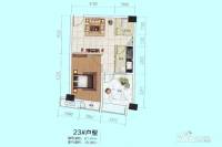 上城奥悦1室1厅1卫61.5㎡户型图