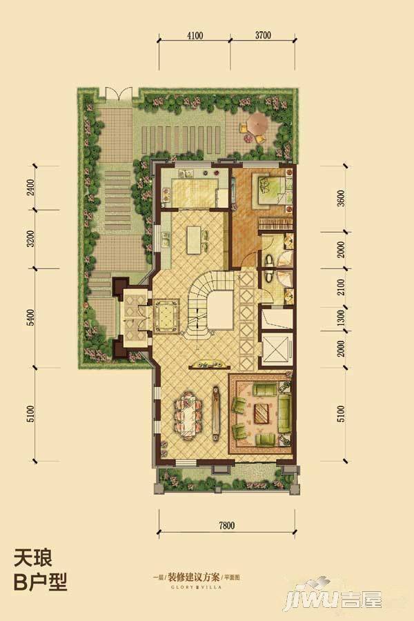 新江与城悠澜5室3厅5卫410㎡户型图