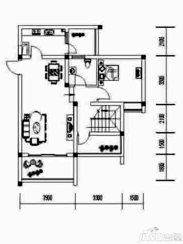 巨宇江南二期3室2厅2卫121.3㎡户型图