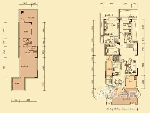 雷士澜山郡3室2厅2卫130.4㎡户型图