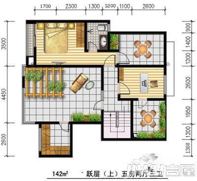 金泉·阳光花园5室2厅3卫142㎡户型图