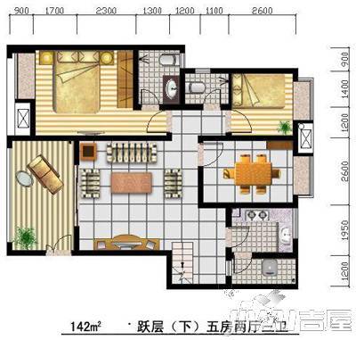 金泉·阳光花园5室2厅3卫142㎡户型图