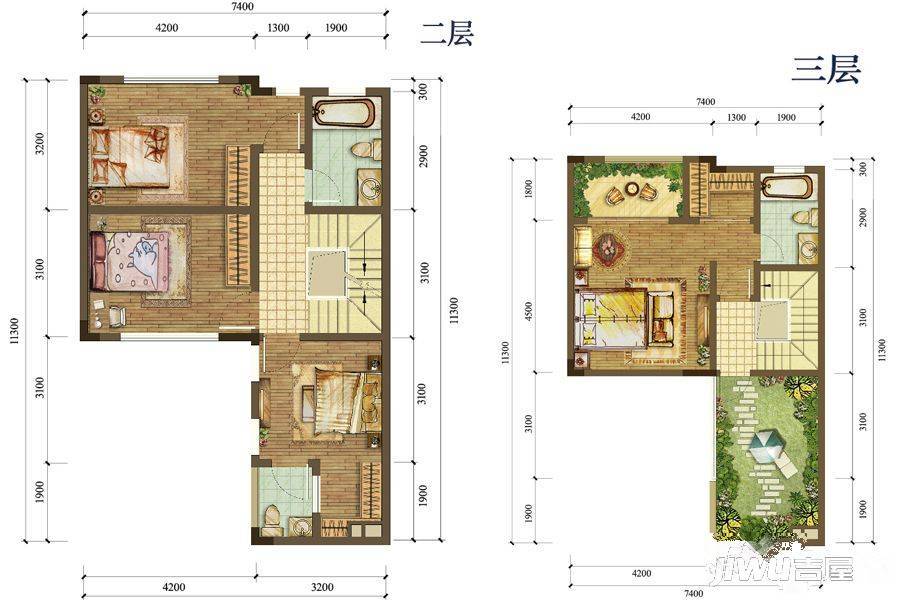 富力湾云上5室4厅4卫143.5㎡户型图