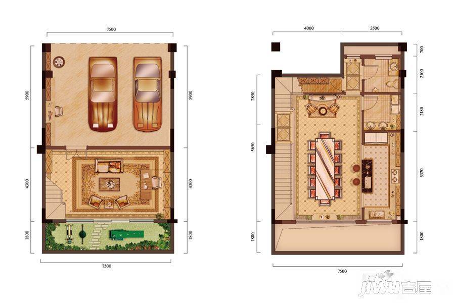 东原旭辉江山樾别墅4室3厅5卫287㎡户型图